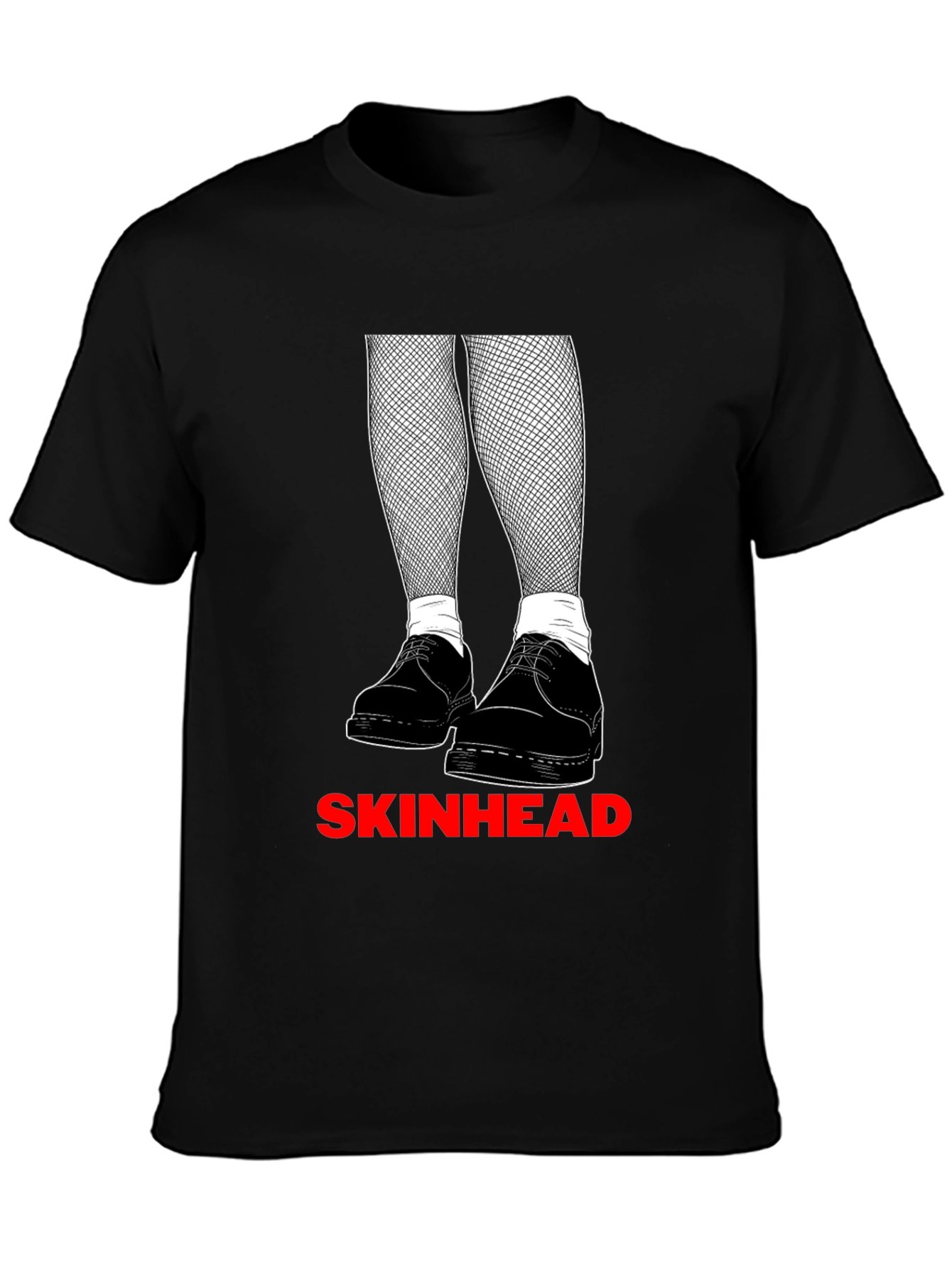 Skinhead Graphic Tee - Black Crew Neck T-Shirt