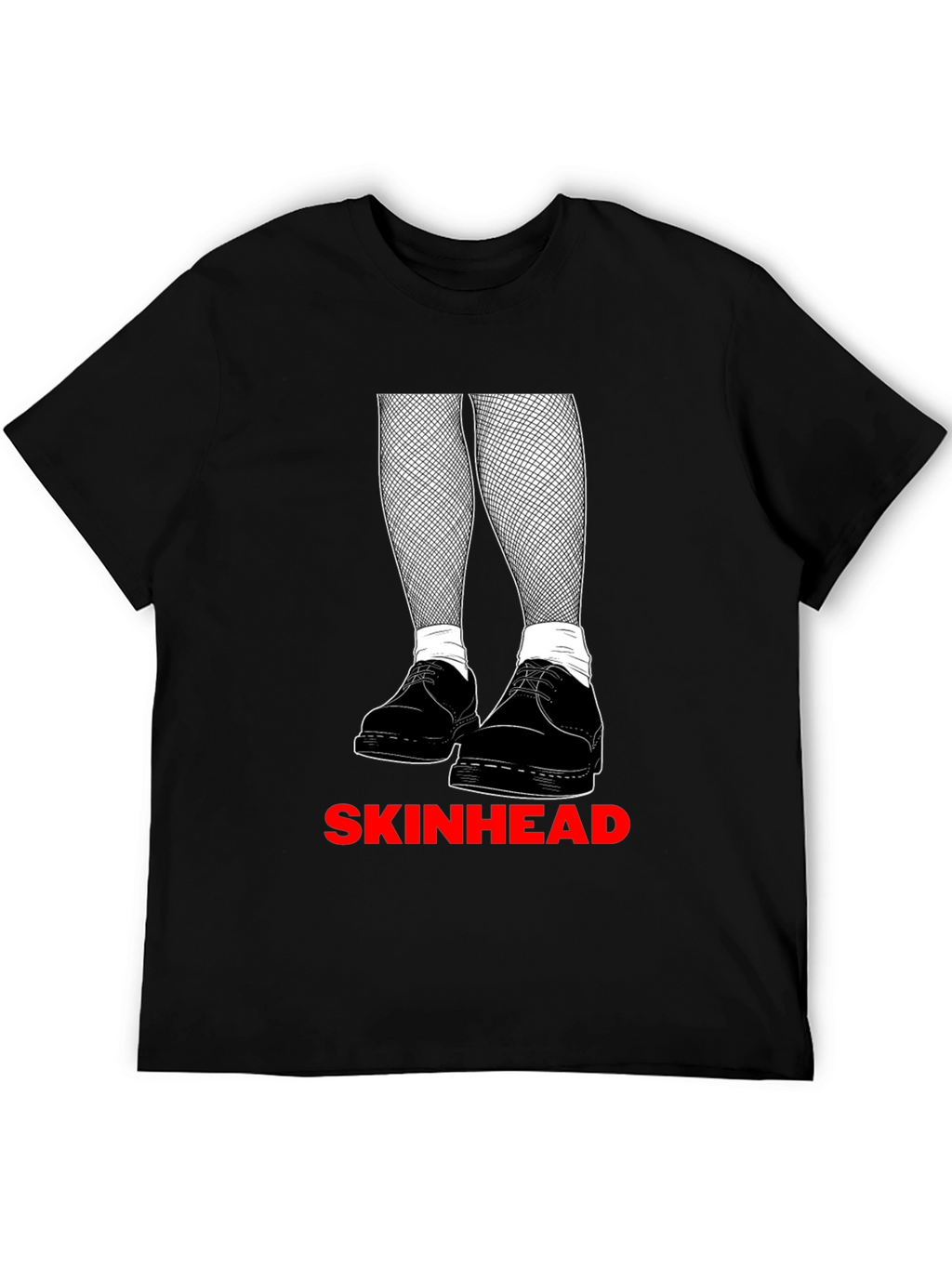 Skinhead Graphic Tee - Black Crew Neck T-Shirt