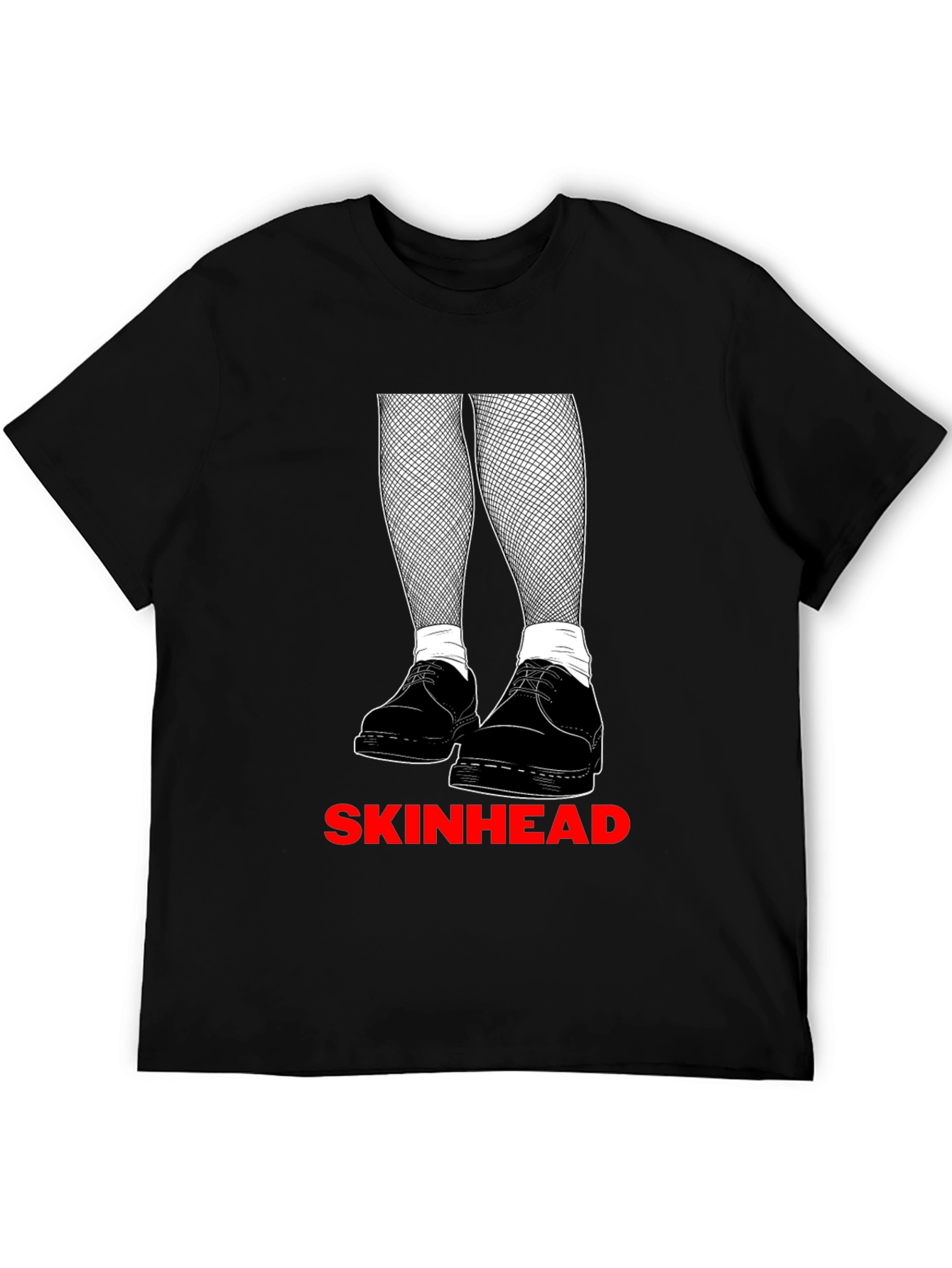 Skinhead Graphic Tee - Black Crew Neck T-Shirt