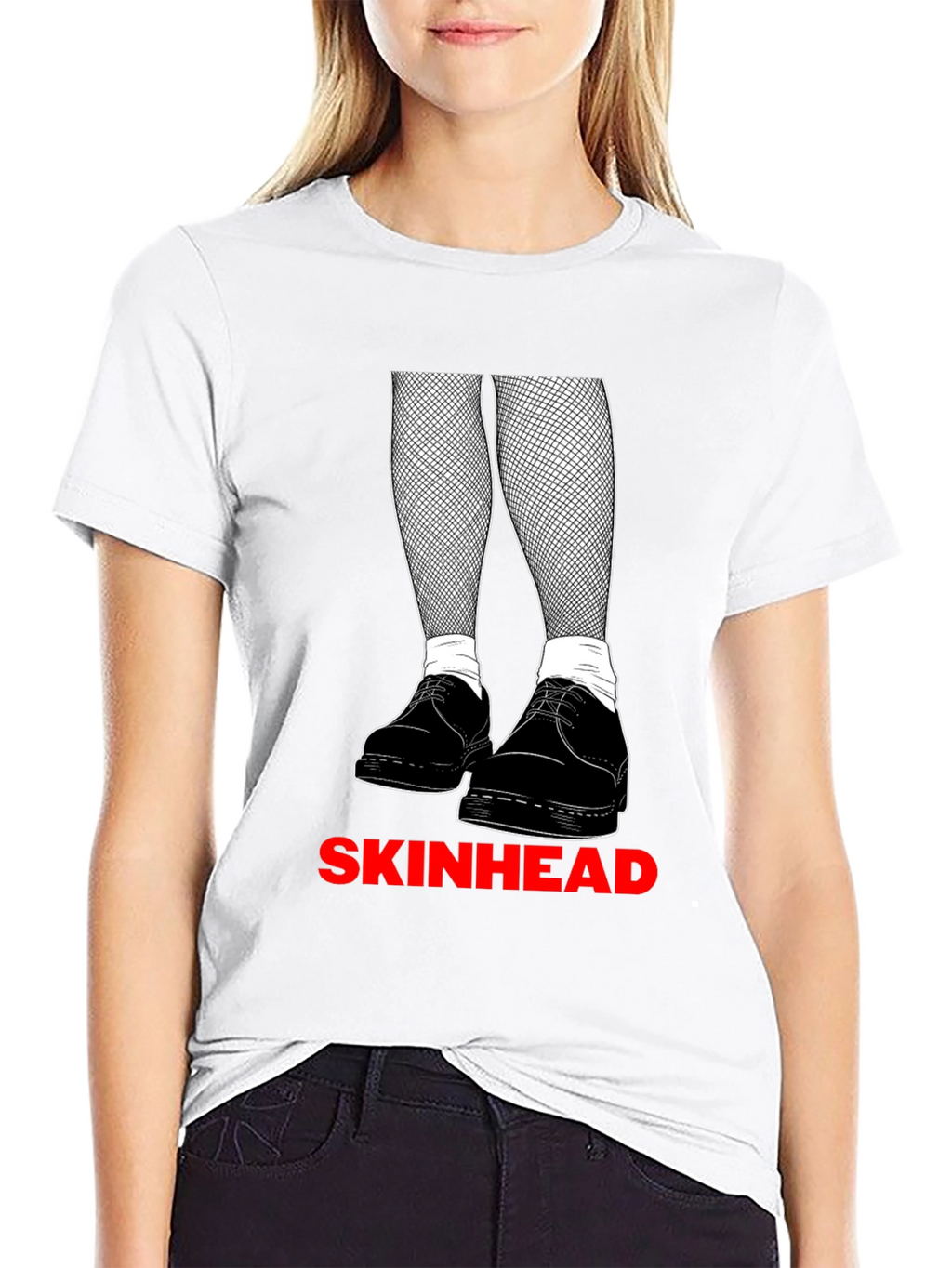 Skinhead Graphic Tee - Black Crew Neck T-Shirt