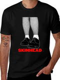 Skinhead Graphic Tee - Black Crew Neck T-Shirt