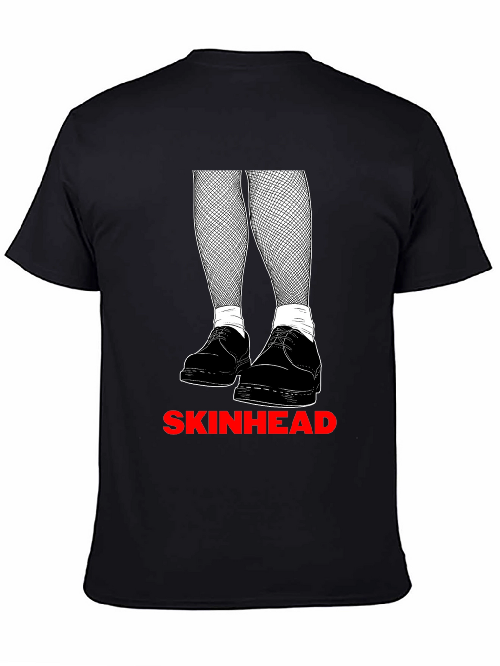 Skinhead Graphic Tee - Black Crew Neck T-Shirt