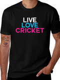 Live Love Cricket Graphic Tee - Trendy Casual Shirt