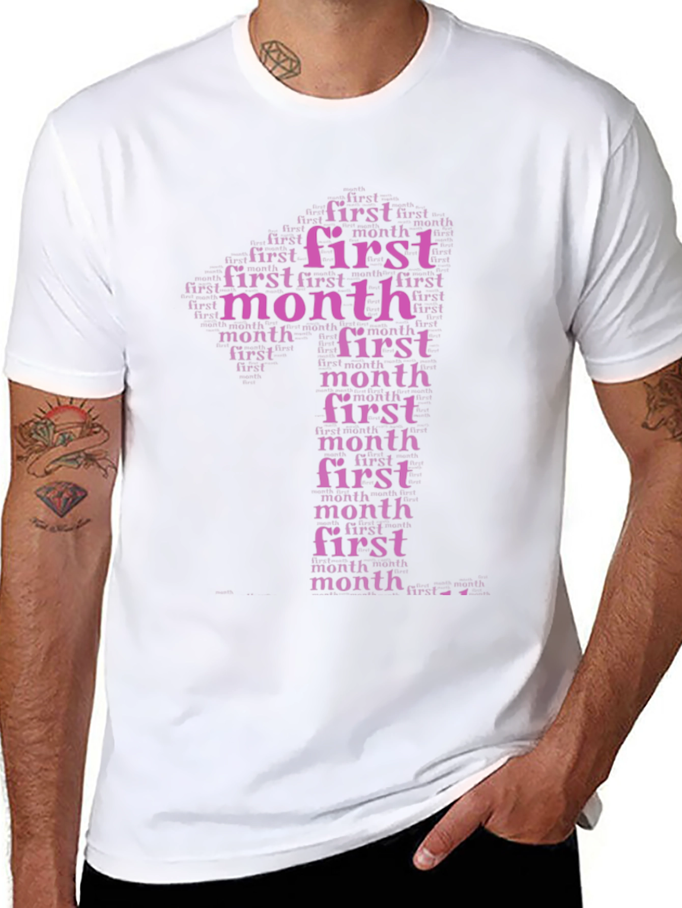 First Month Word Art T-Shirt