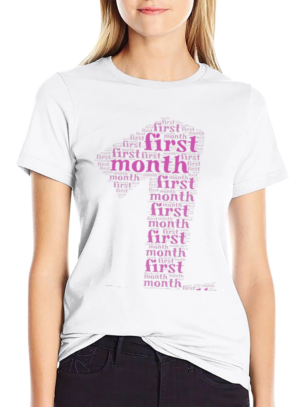 First Month Word Art T-Shirt