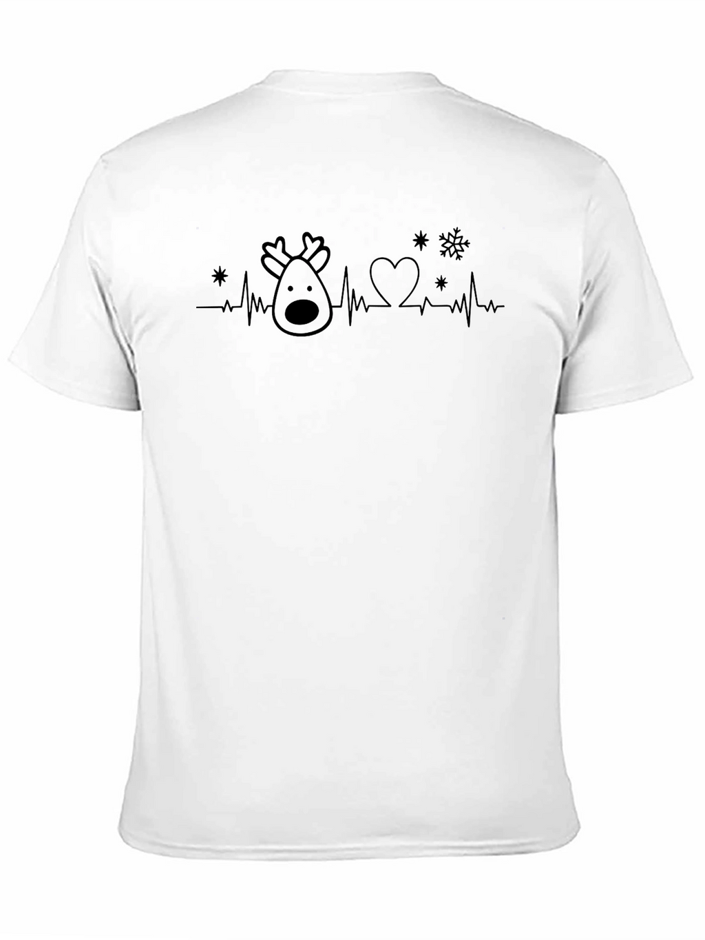Christmas ECG Reindeer Heartbeat T-Shirt