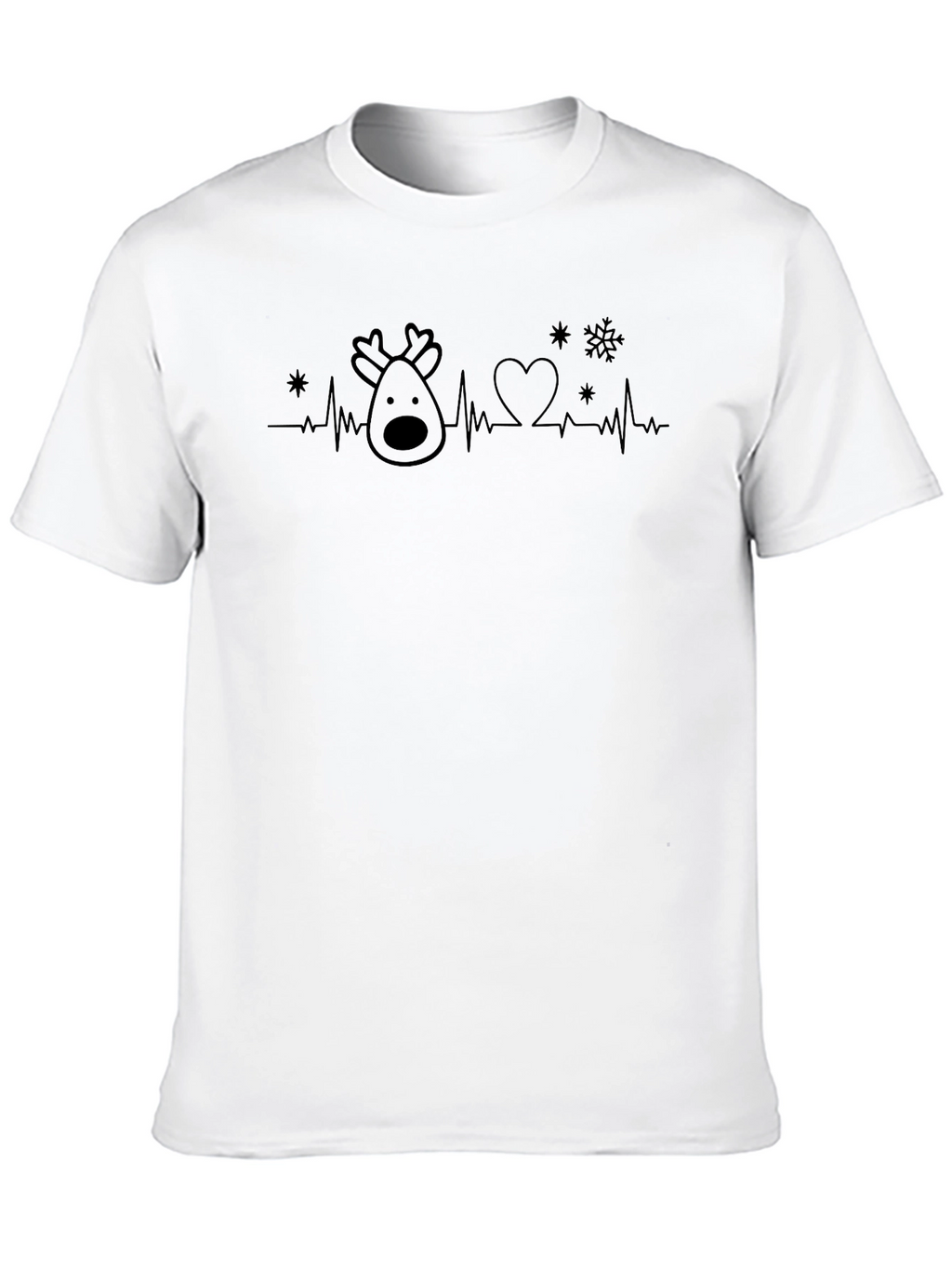 Christmas ECG Reindeer Heartbeat T-Shirt