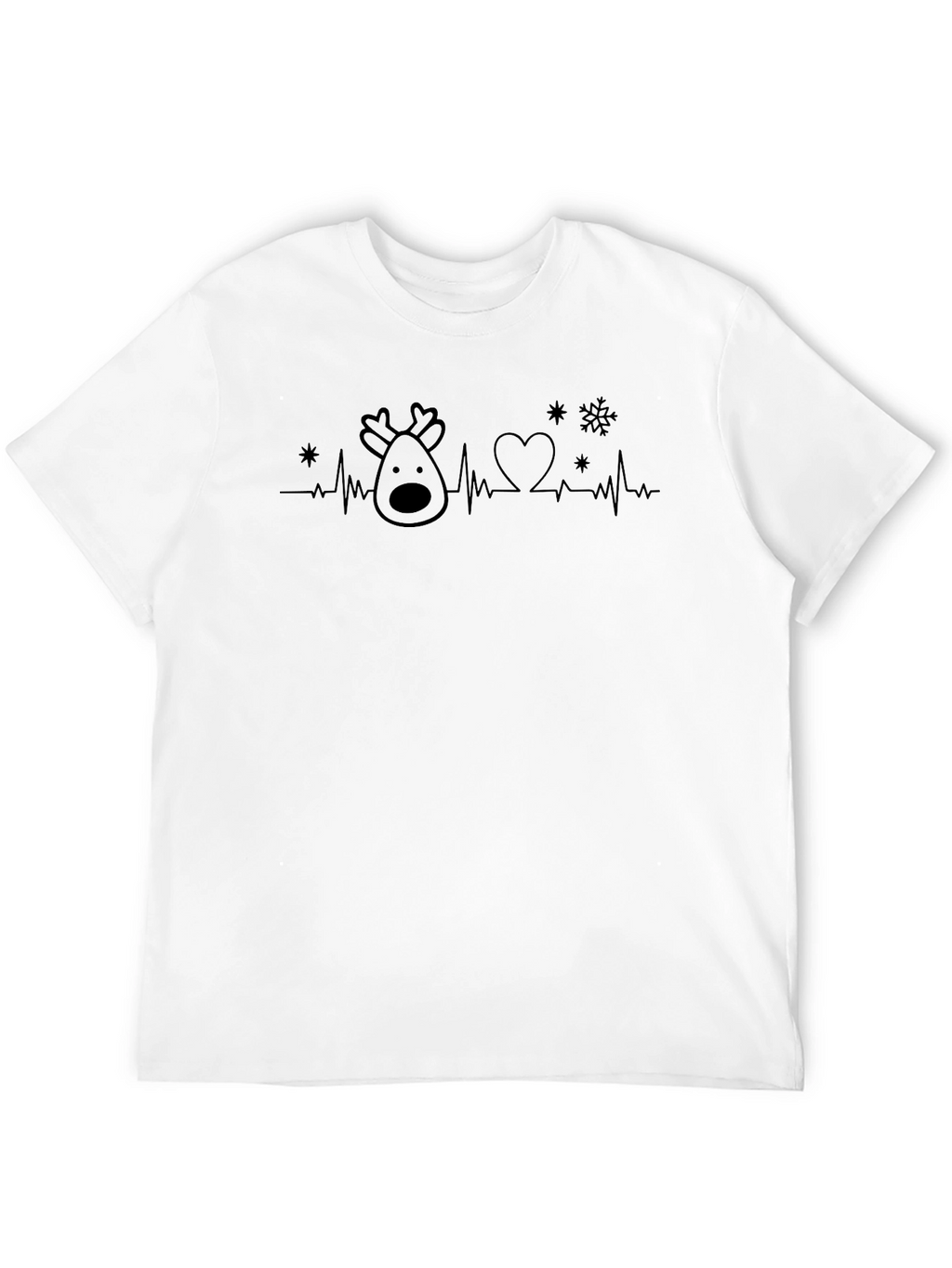 Christmas ECG Reindeer Heartbeat T-Shirt