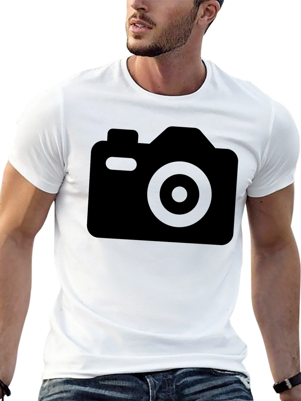 Black Camera Graphic Tee - Casual Comfort