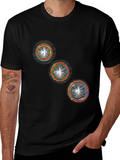 Modern Geometric Graphic Print Black T-Shirt