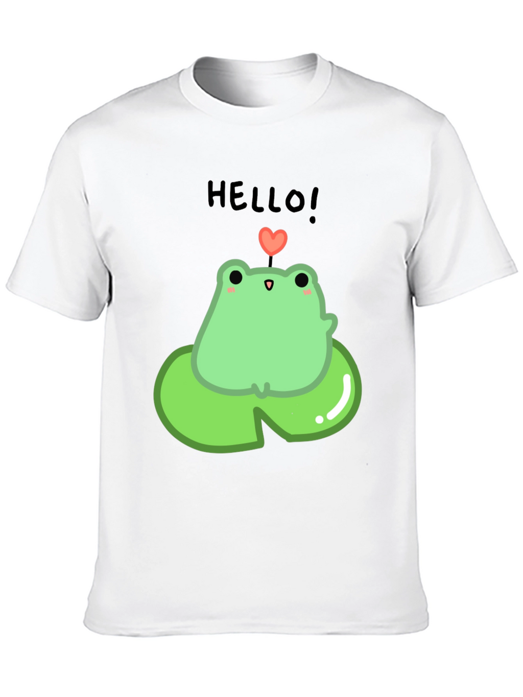 Cute Frog on Lily Pad Graphic Tee - Black