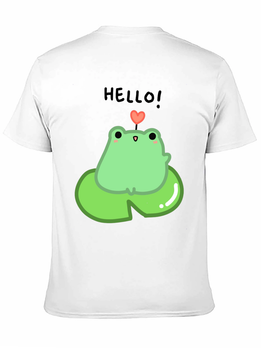 Cute Frog on Lily Pad Graphic Tee - Black