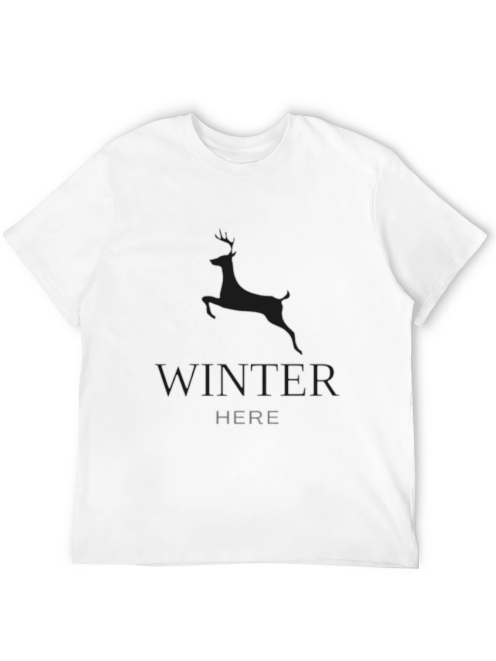 Winter Deer Graphic Tee - Black