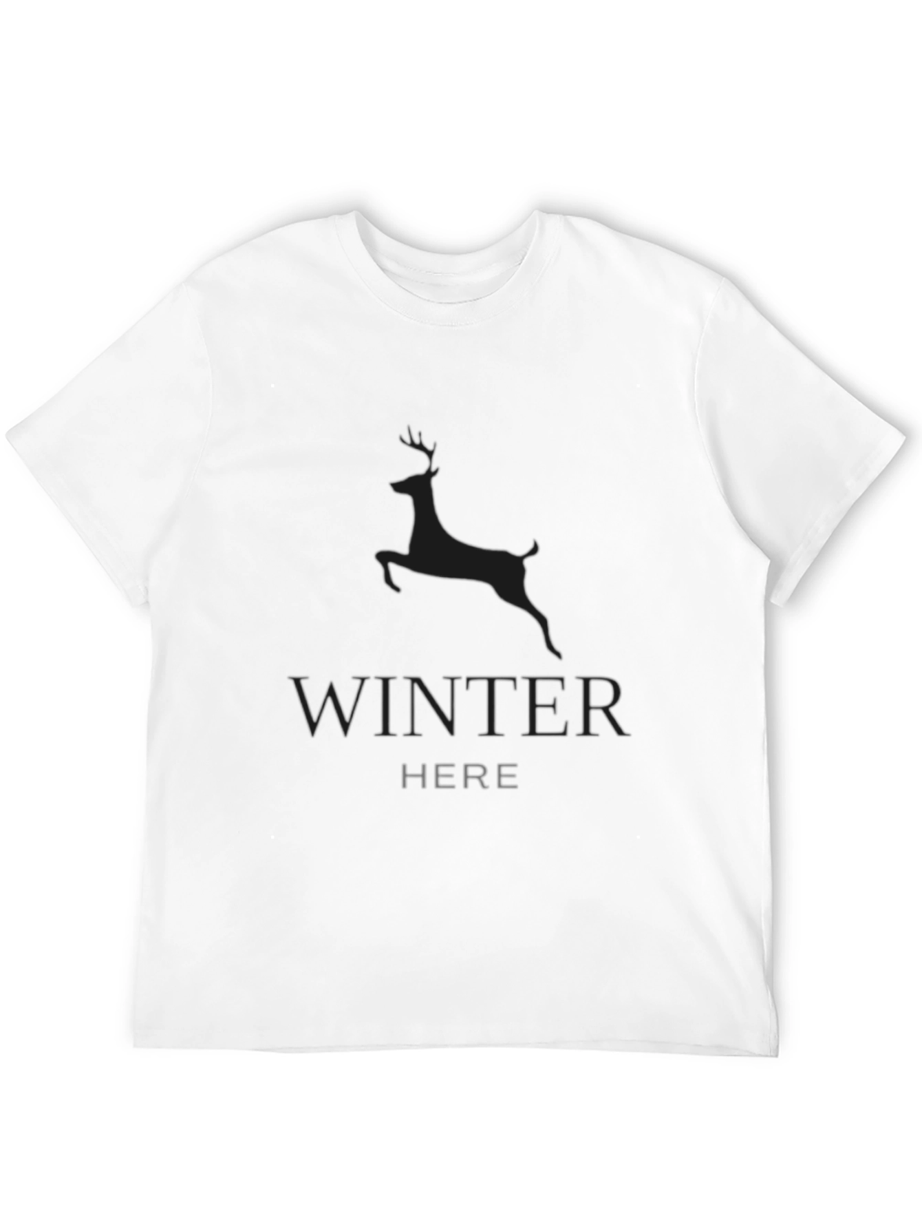 Winter Deer Graphic Tee - Black