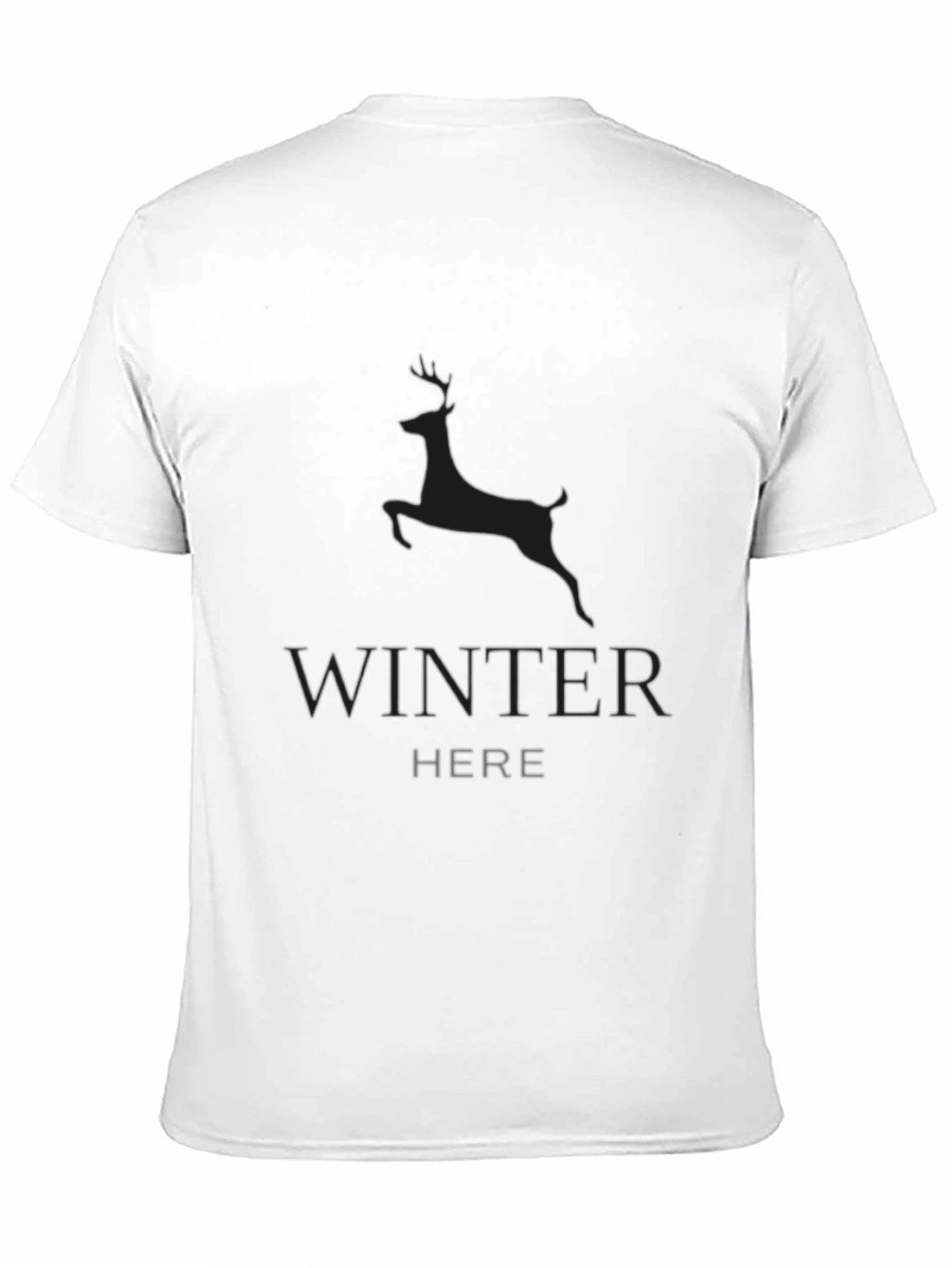 Winter Deer Graphic Tee - Black