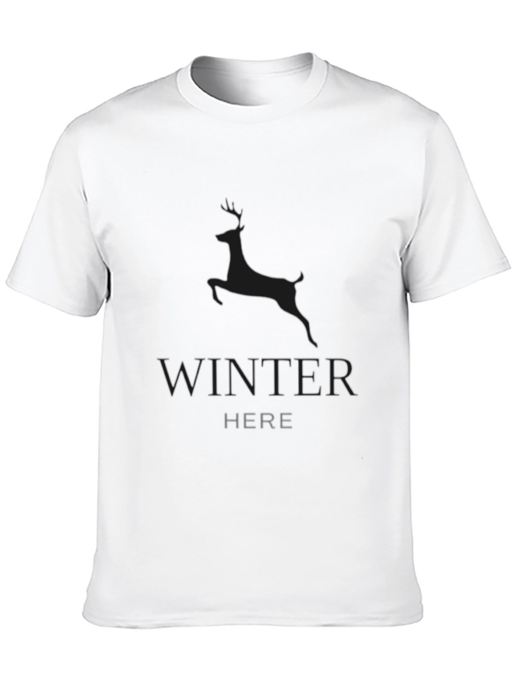 Winter Deer Graphic Tee - Black