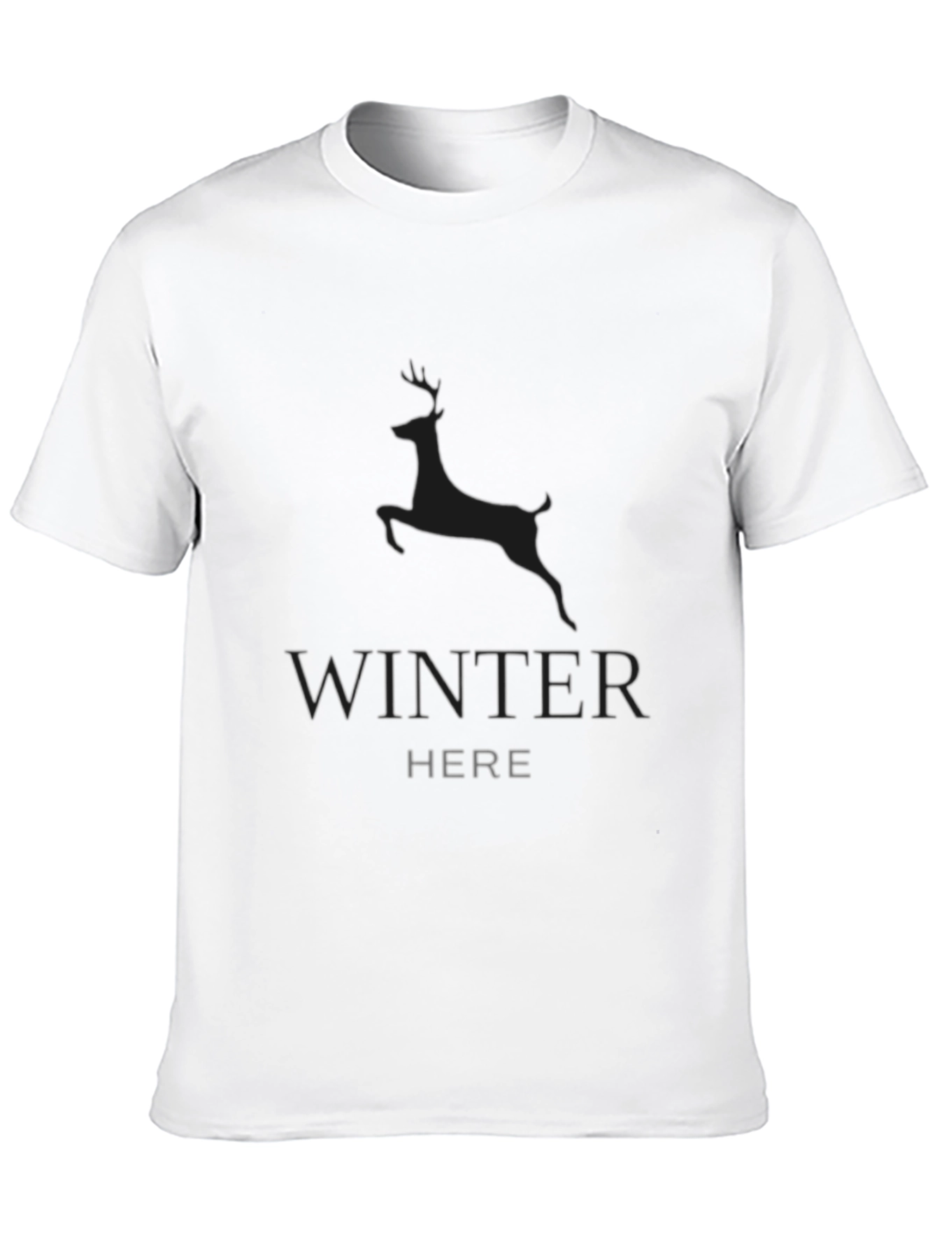 Winter Deer Graphic Tee - Black