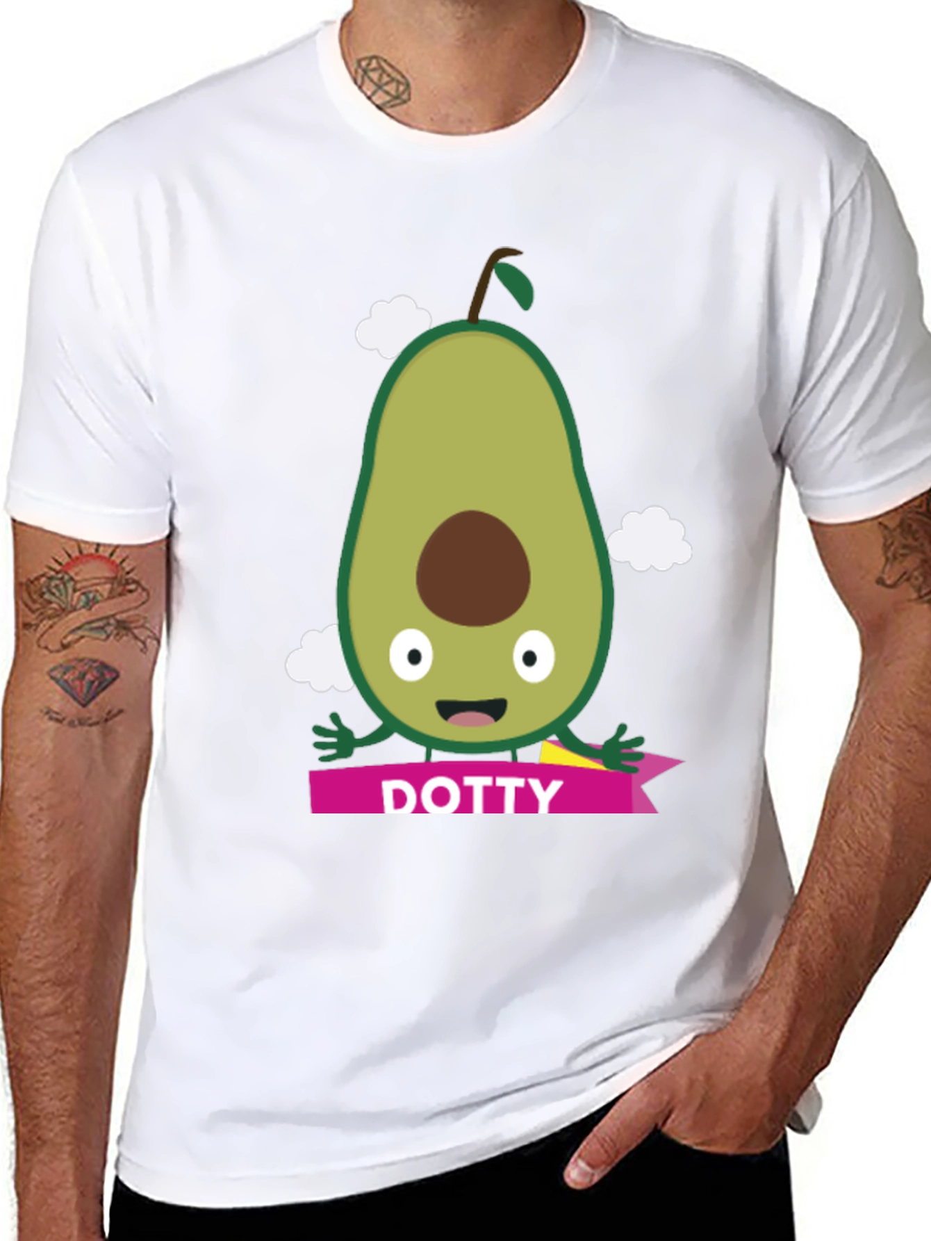 Avocado Dotty T-Shirt - Cute Cartoon Style