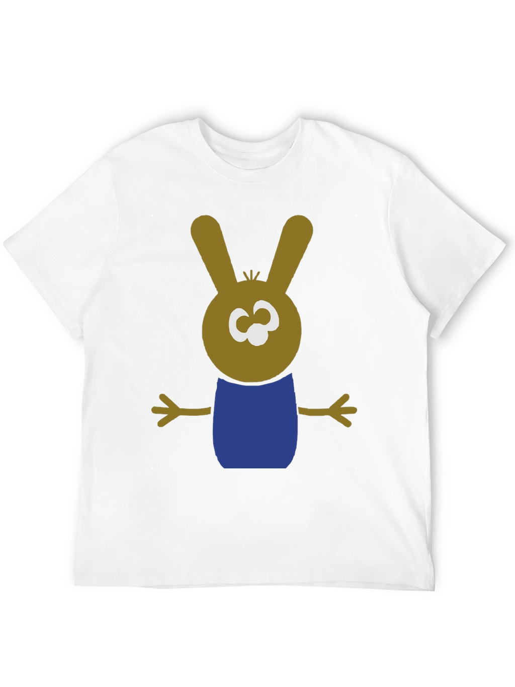 Cartoon Bunny Graphic Tee - Black Cotton Blend Shirt