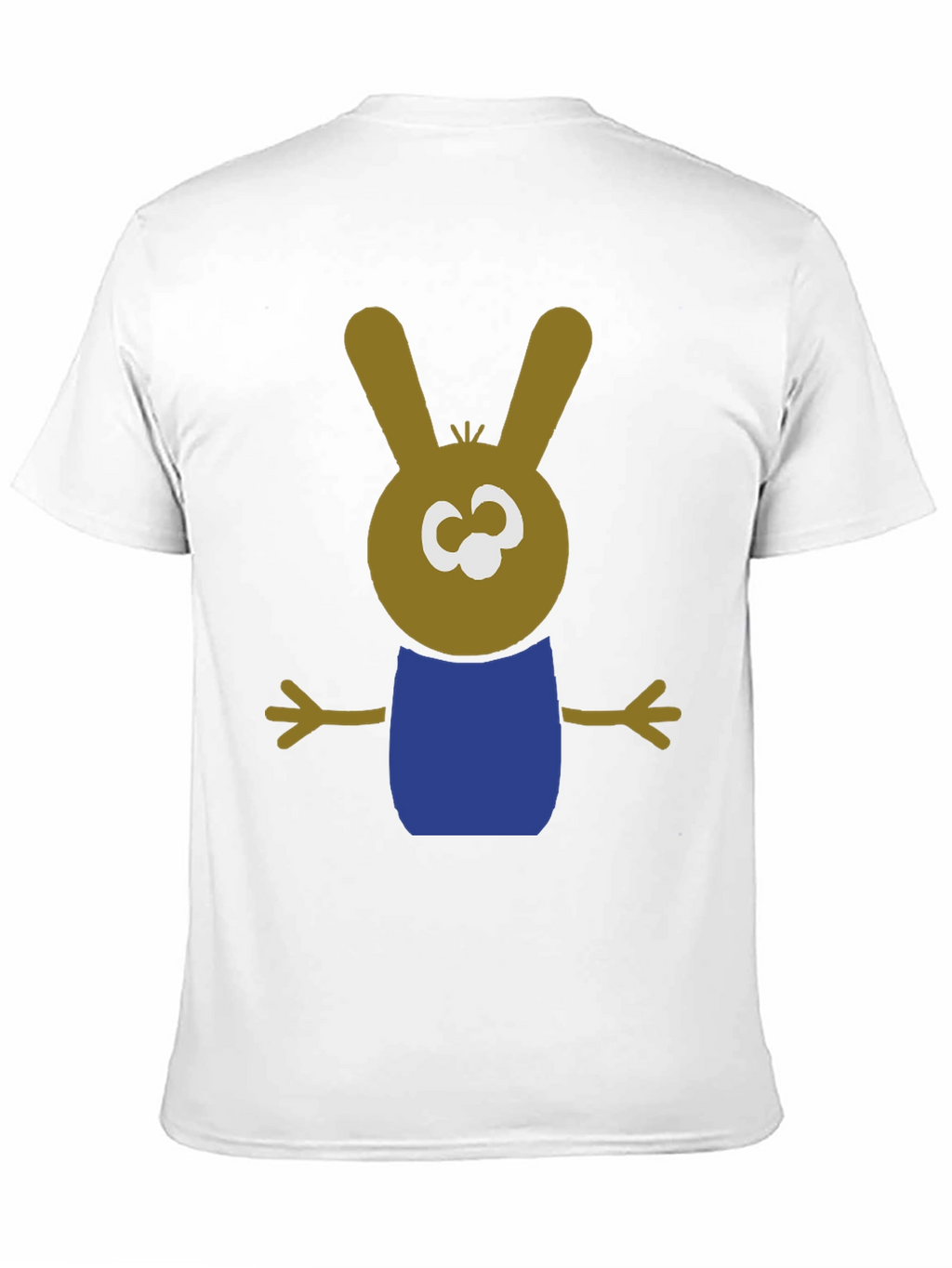 Cartoon Bunny Graphic Tee - Black Cotton Blend Shirt