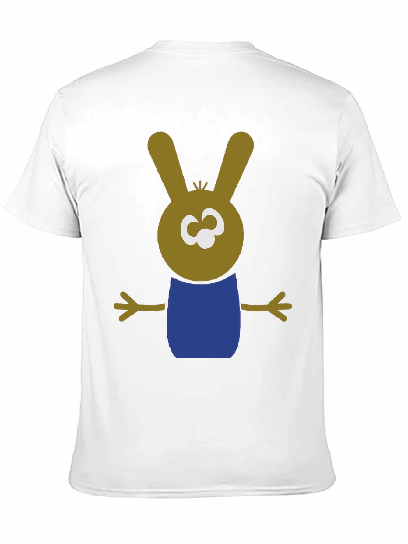 Cartoon Bunny Graphic Tee - Black Cotton Blend Shirt