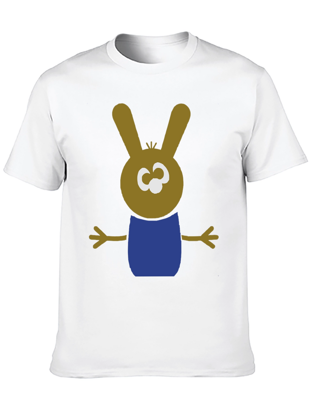 Cartoon Bunny Graphic Tee - Black Cotton Blend Shirt