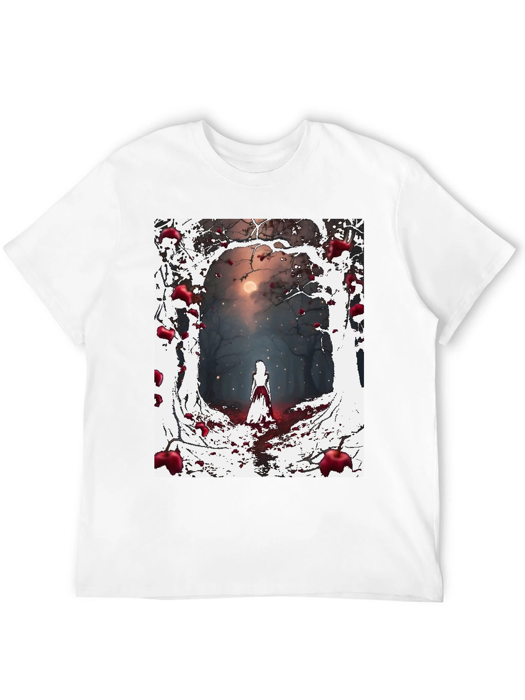 Spooky Forest Graphic Tee - Dark Fantasy Style