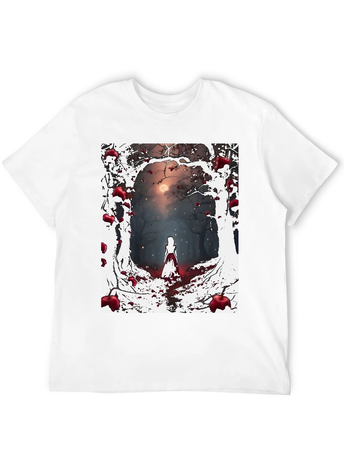 Spooky Forest Graphic Tee - Dark Fantasy Style