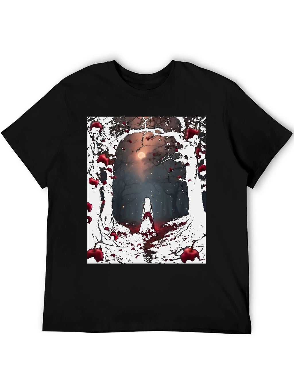 Spooky Forest Graphic Tee - Dark Fantasy Style