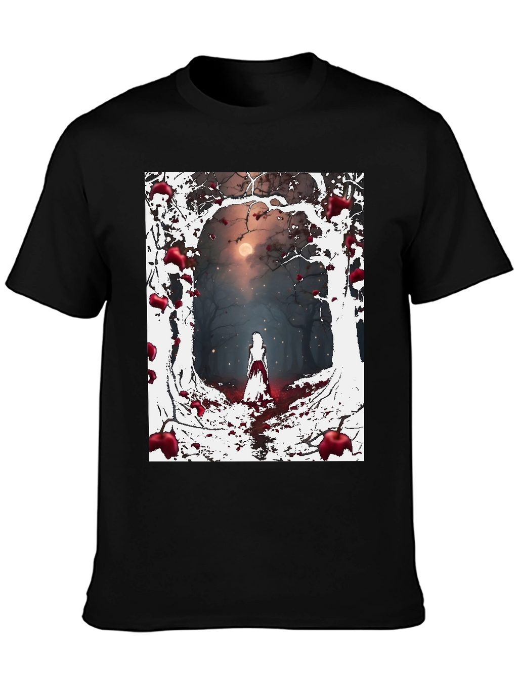 Spooky Forest Graphic Tee - Dark Fantasy Style