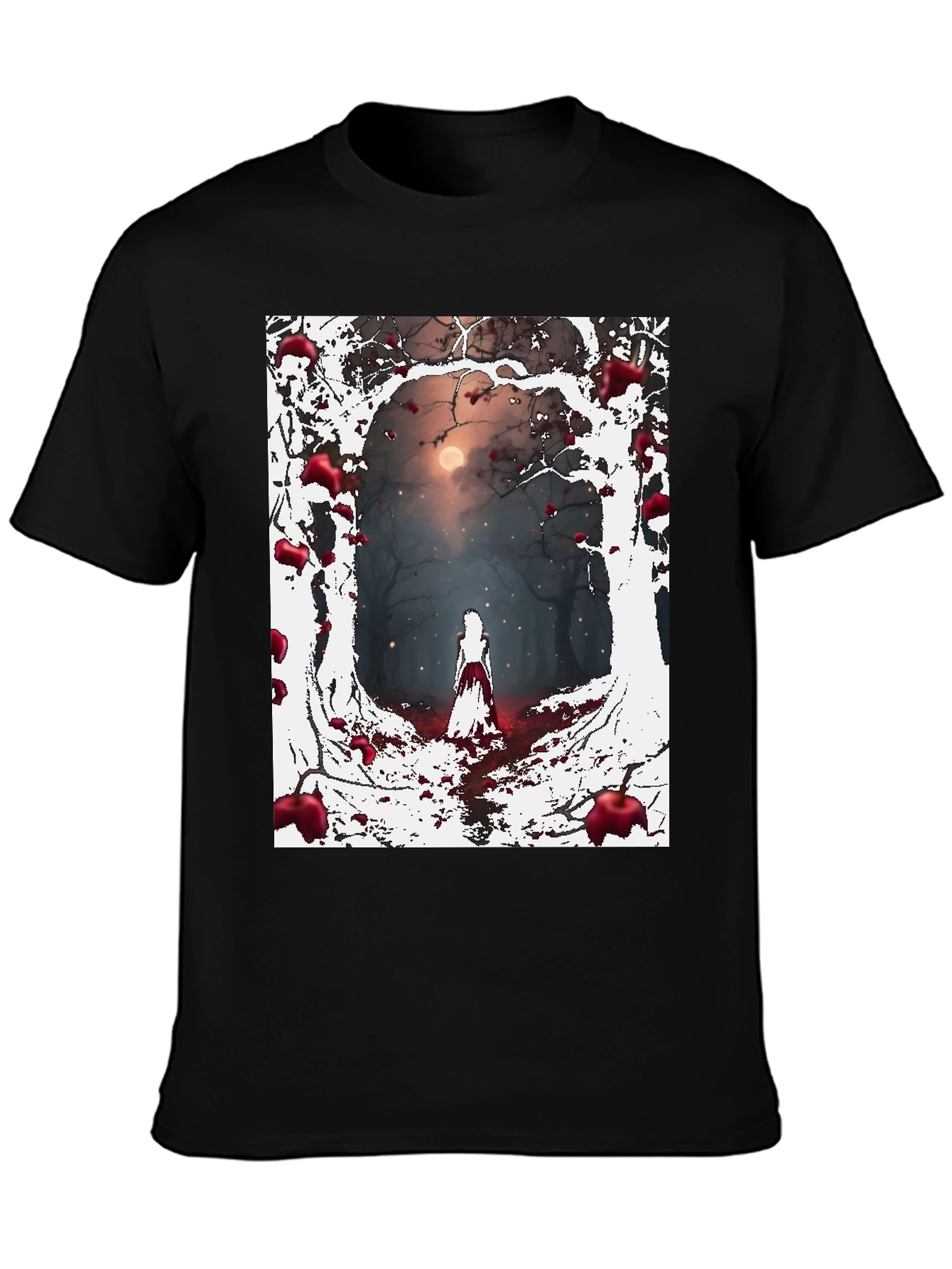 Spooky Forest Graphic Tee - Dark Fantasy Style