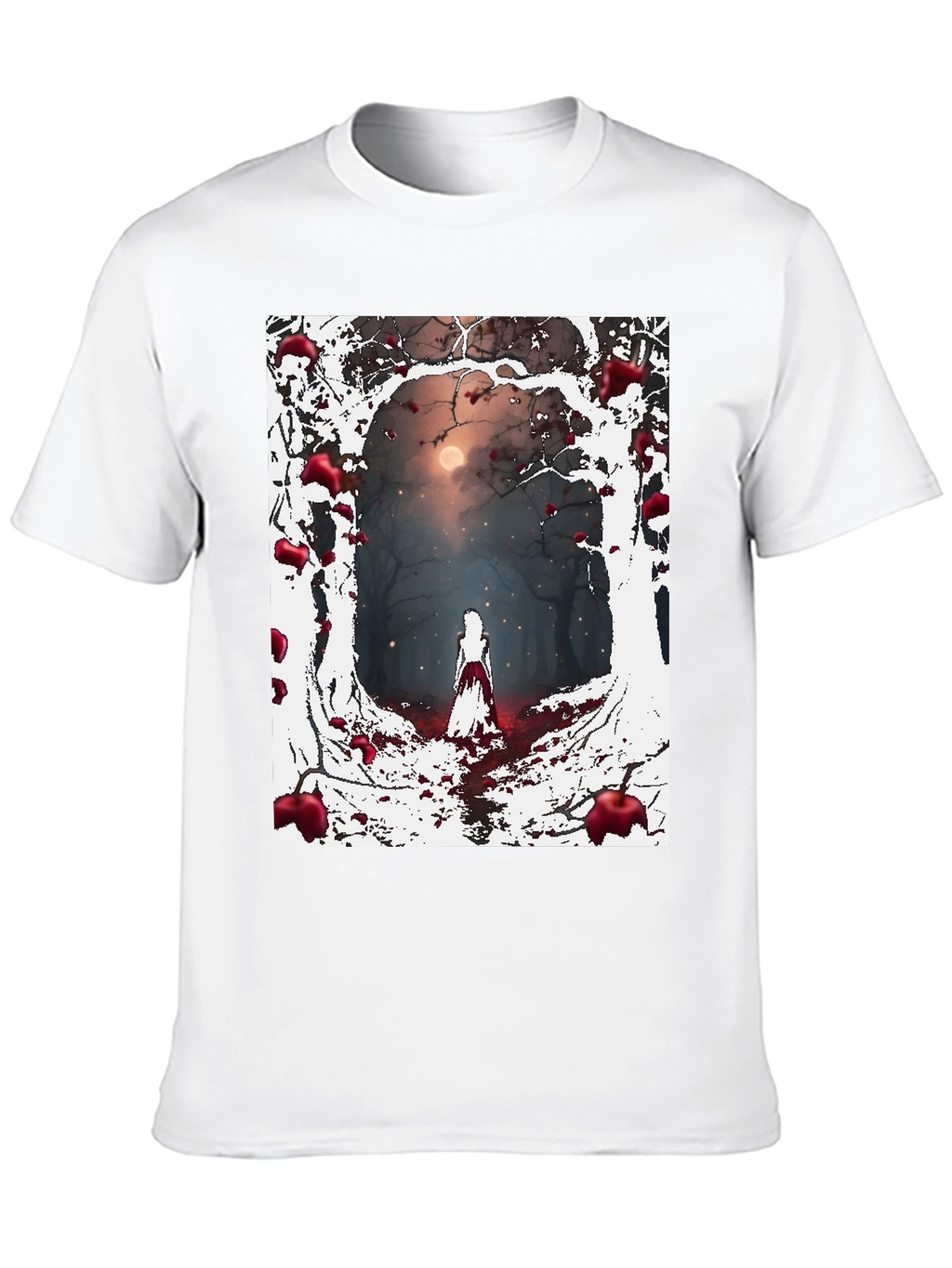 Spooky Forest Graphic Tee - Dark Fantasy Style