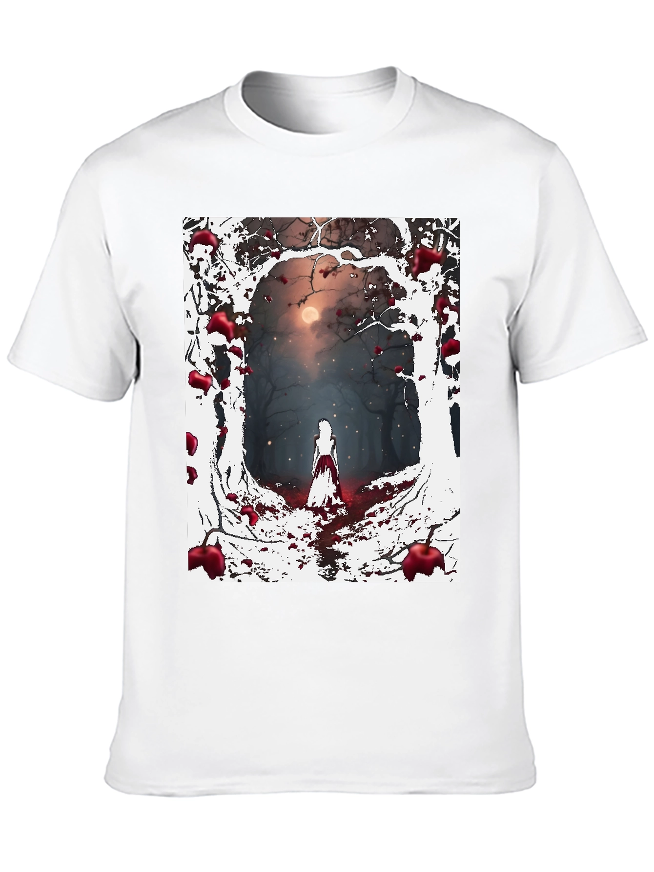 Spooky Forest Graphic Tee - Dark Fantasy Style