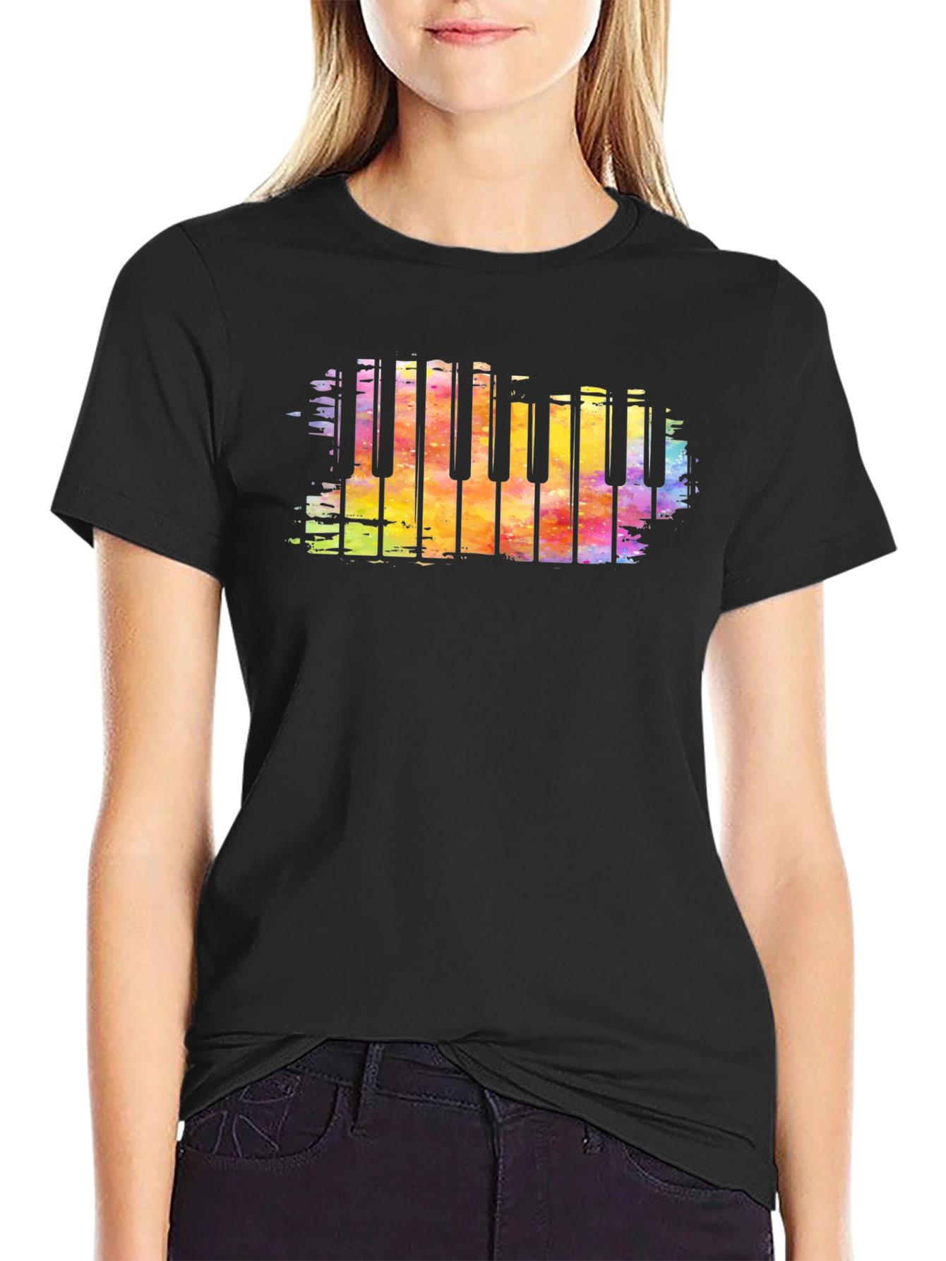Colorful Piano Keys Graphic T-Shirt
