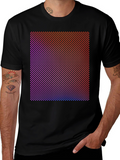 Gradient Dot Matrix Graphic Tee - Modern Style Shirt
