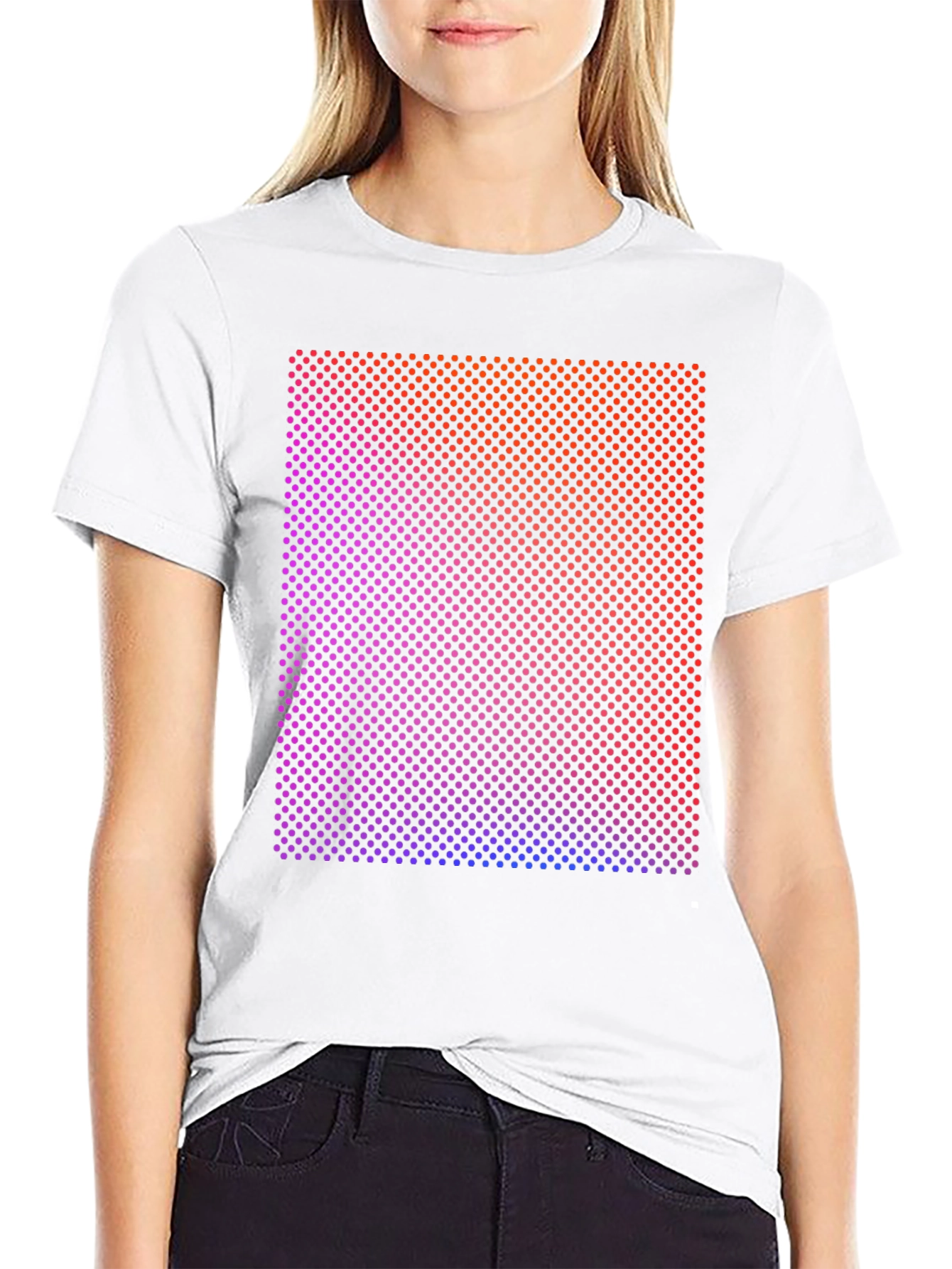 Gradient Dot Matrix Graphic Tee - Modern Style Shirt