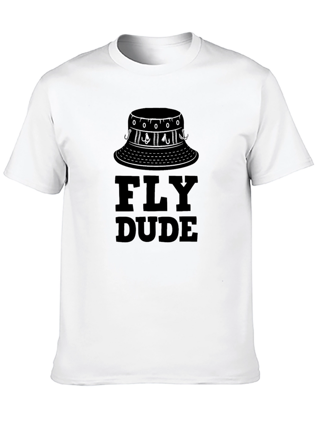 Fly Dude Fishing Bucket Hat Graphic T-Shirt