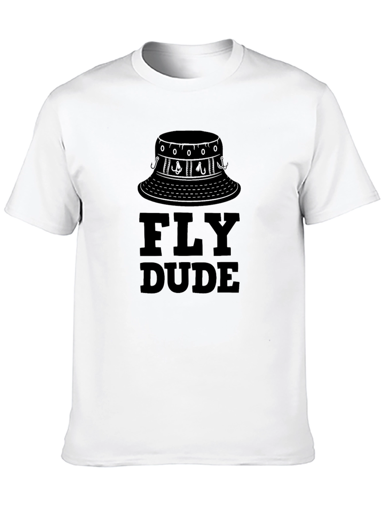 Fly Dude Fishing Bucket Hat Graphic T-Shirt