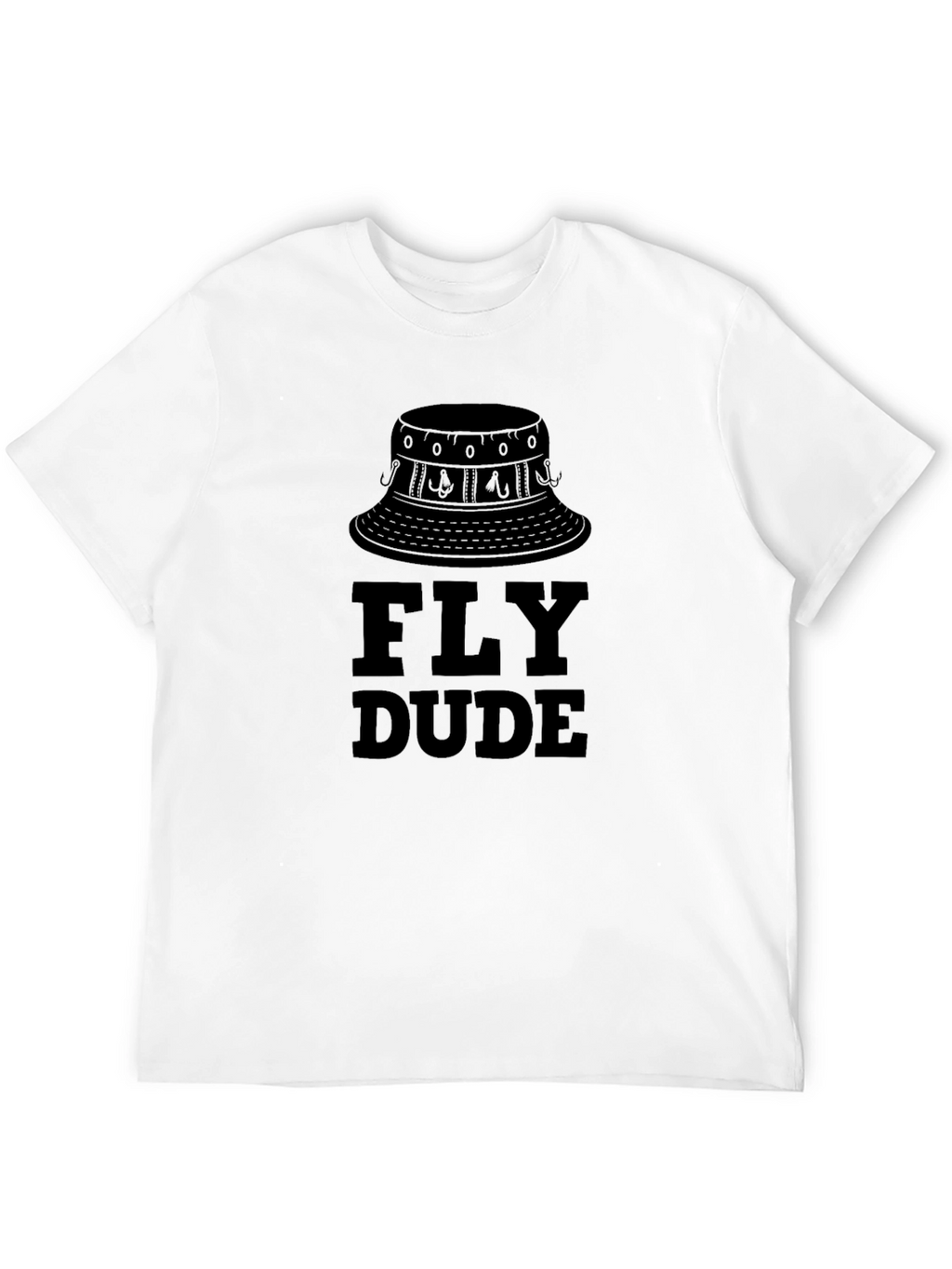 Fly Dude Fishing Bucket Hat Graphic T-Shirt