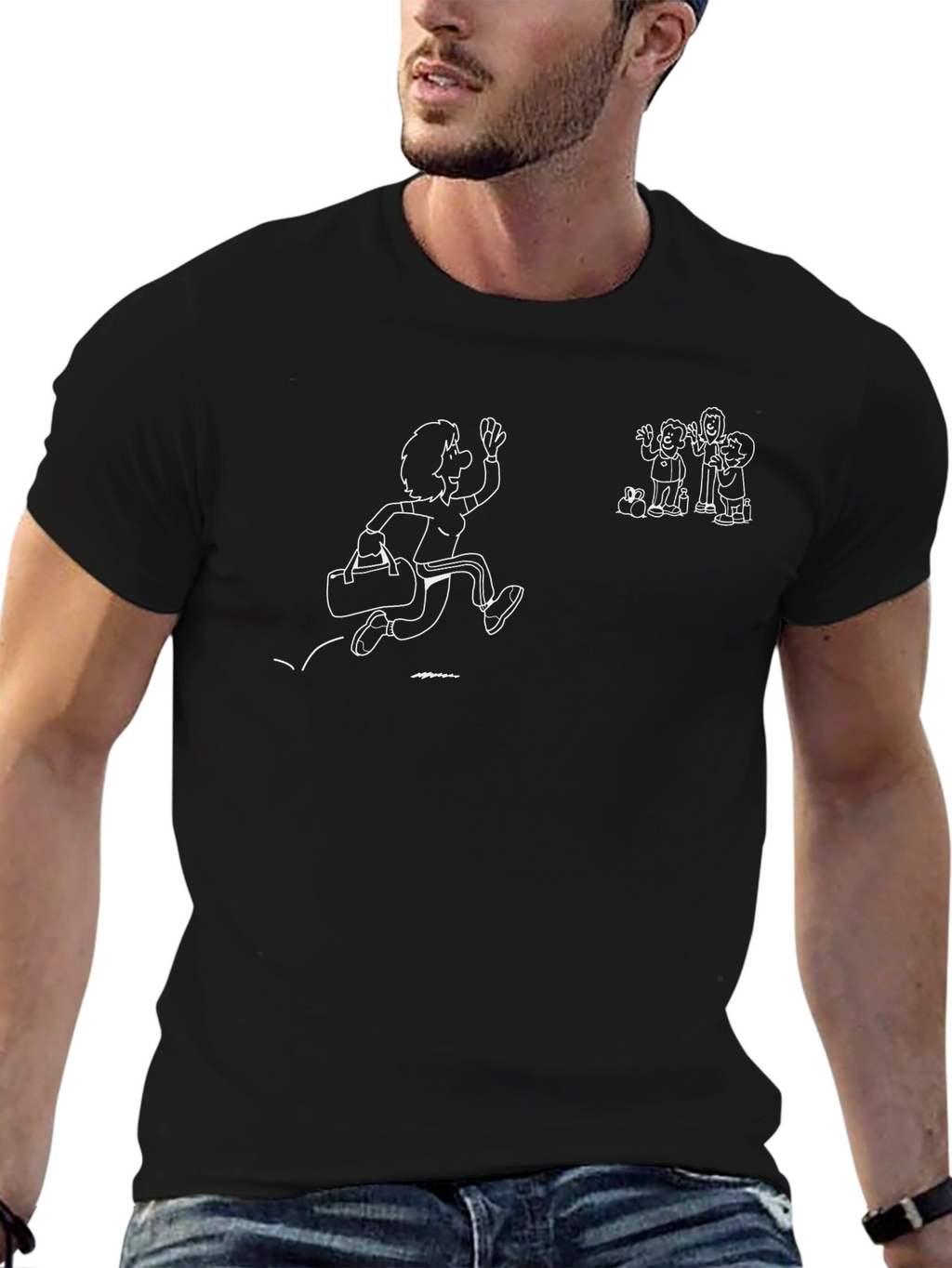 Cartoon Graphic Black T-Shirt
