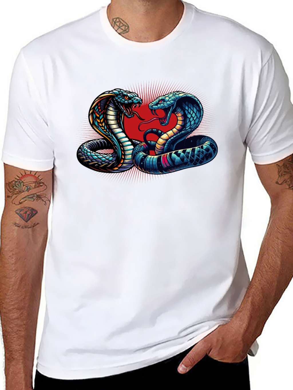 Cobra Clash Graphic Tee - Bold Snake Design