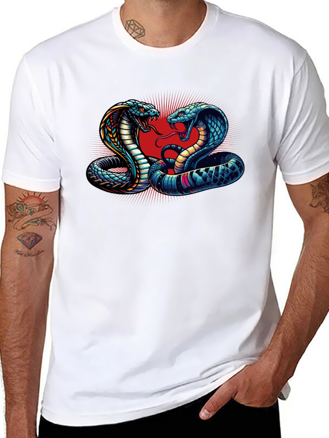 Cobra Clash Graphic Tee - Bold Snake Design