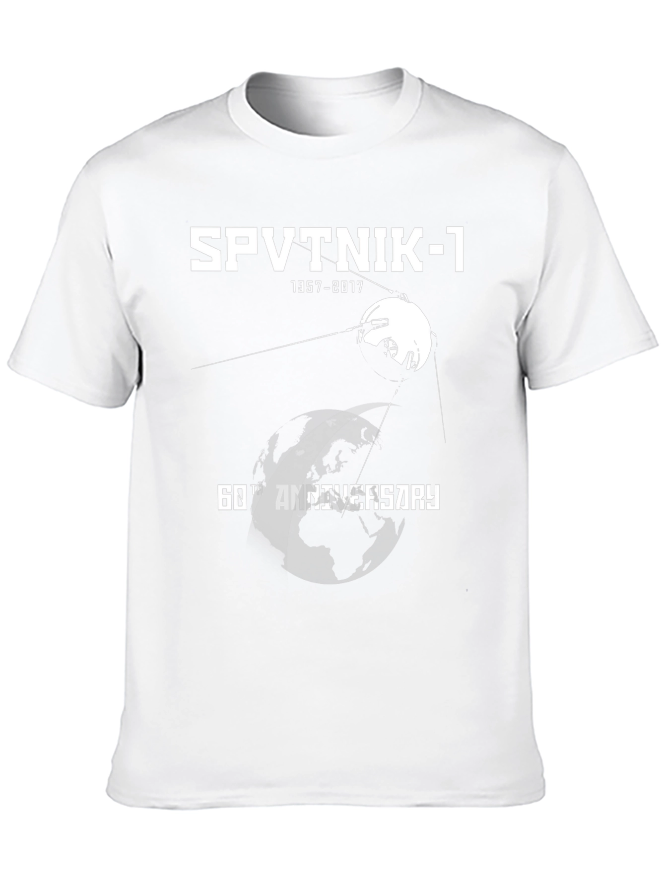 Sputnik-1 60th Anniversary T-Shirt - Black Cotton Blend