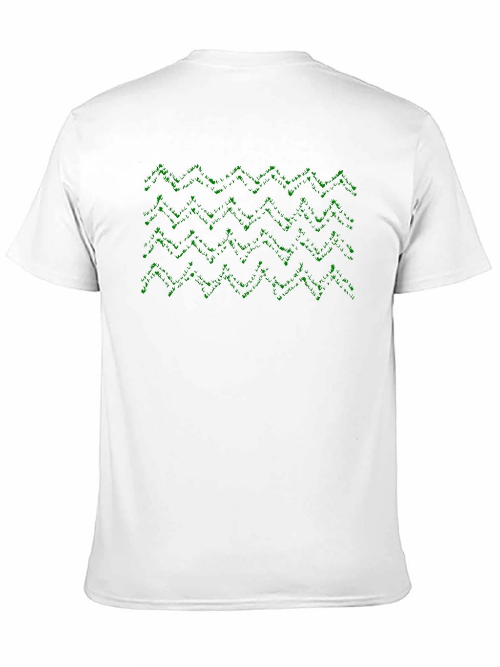 Geometric Green Pattern Black T-Shirt