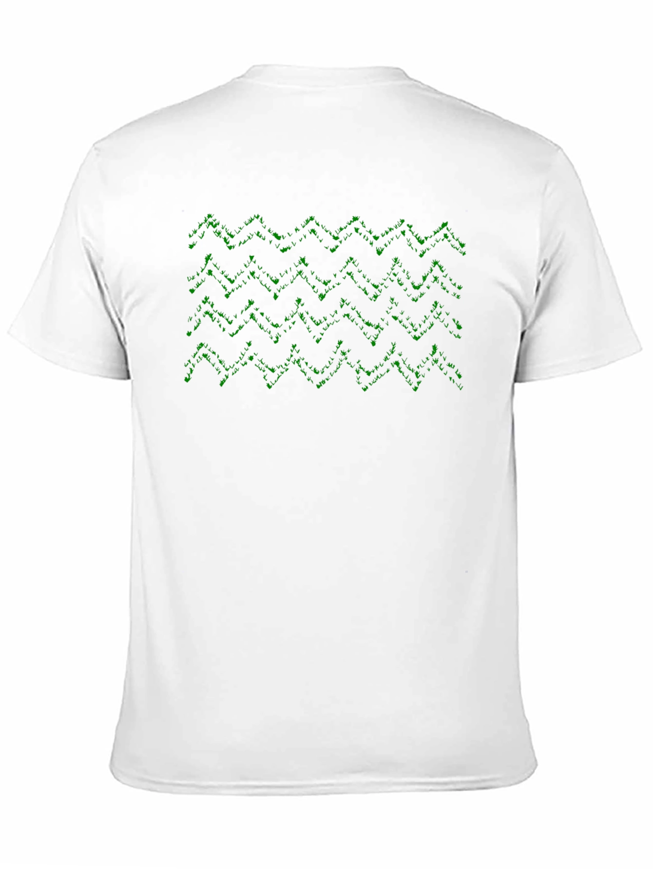 Geometric Green Pattern Black T-Shirt