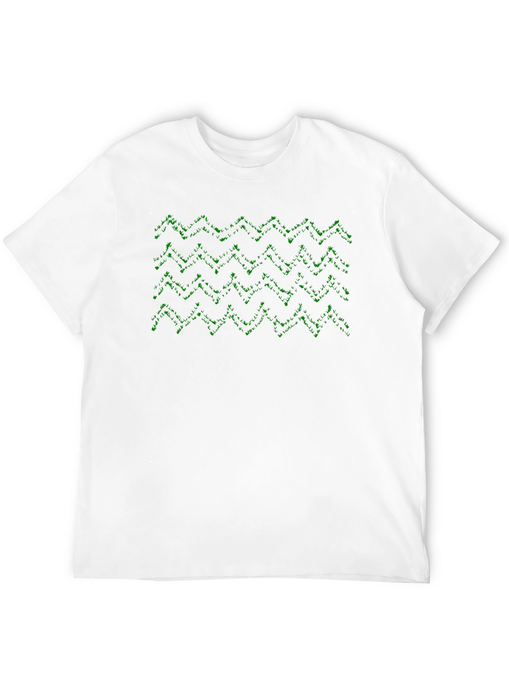 Geometric Green Pattern Black T-Shirt