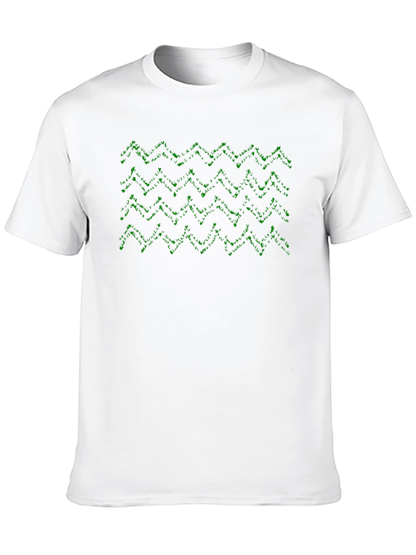 Geometric Green Pattern Black T-Shirt