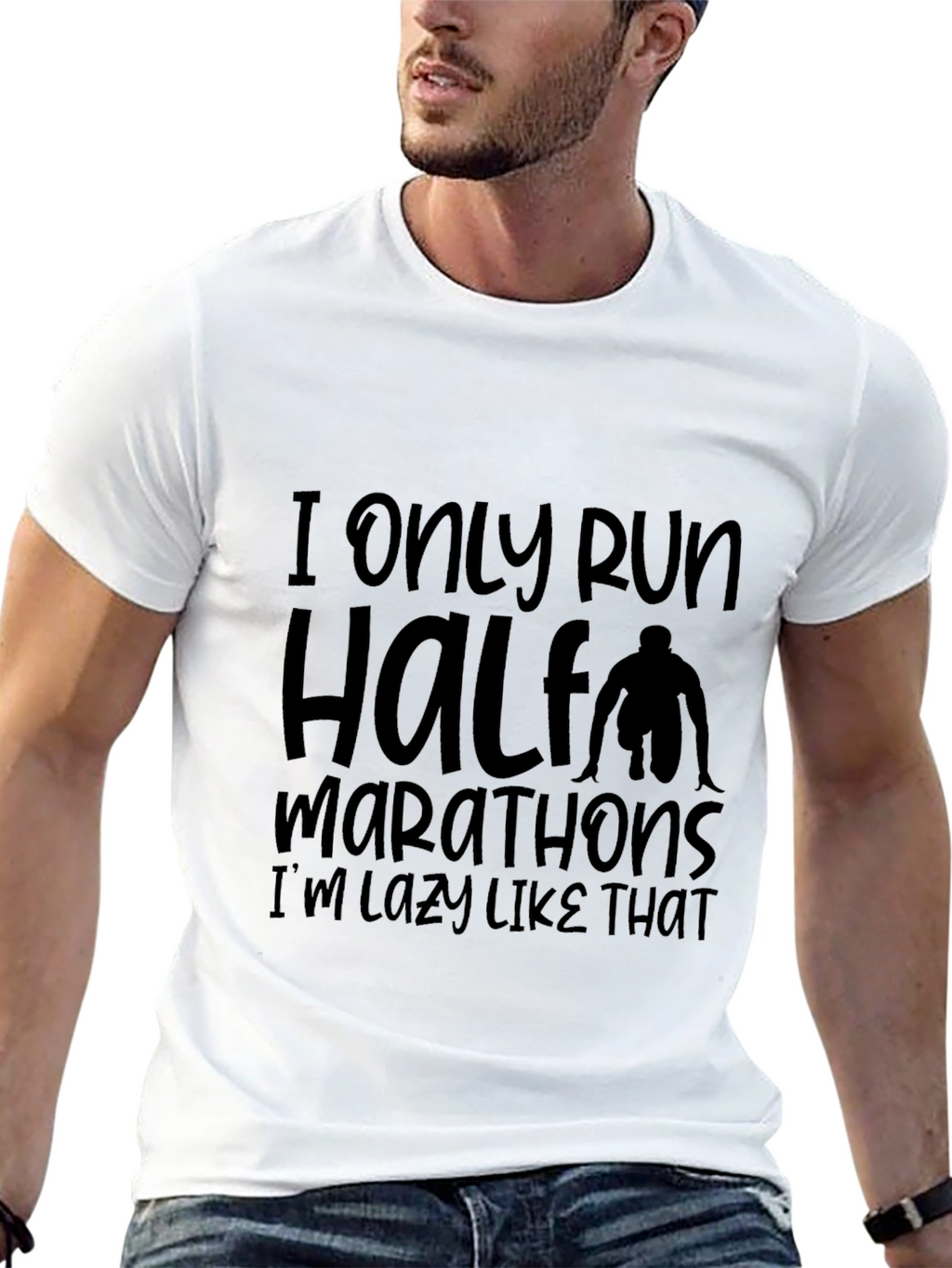 Funny Half Marathoner Lazy Running T-Shirt