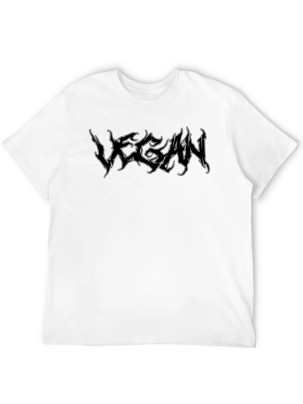 Vegan Graphic T-Shirt - Black Metal Style