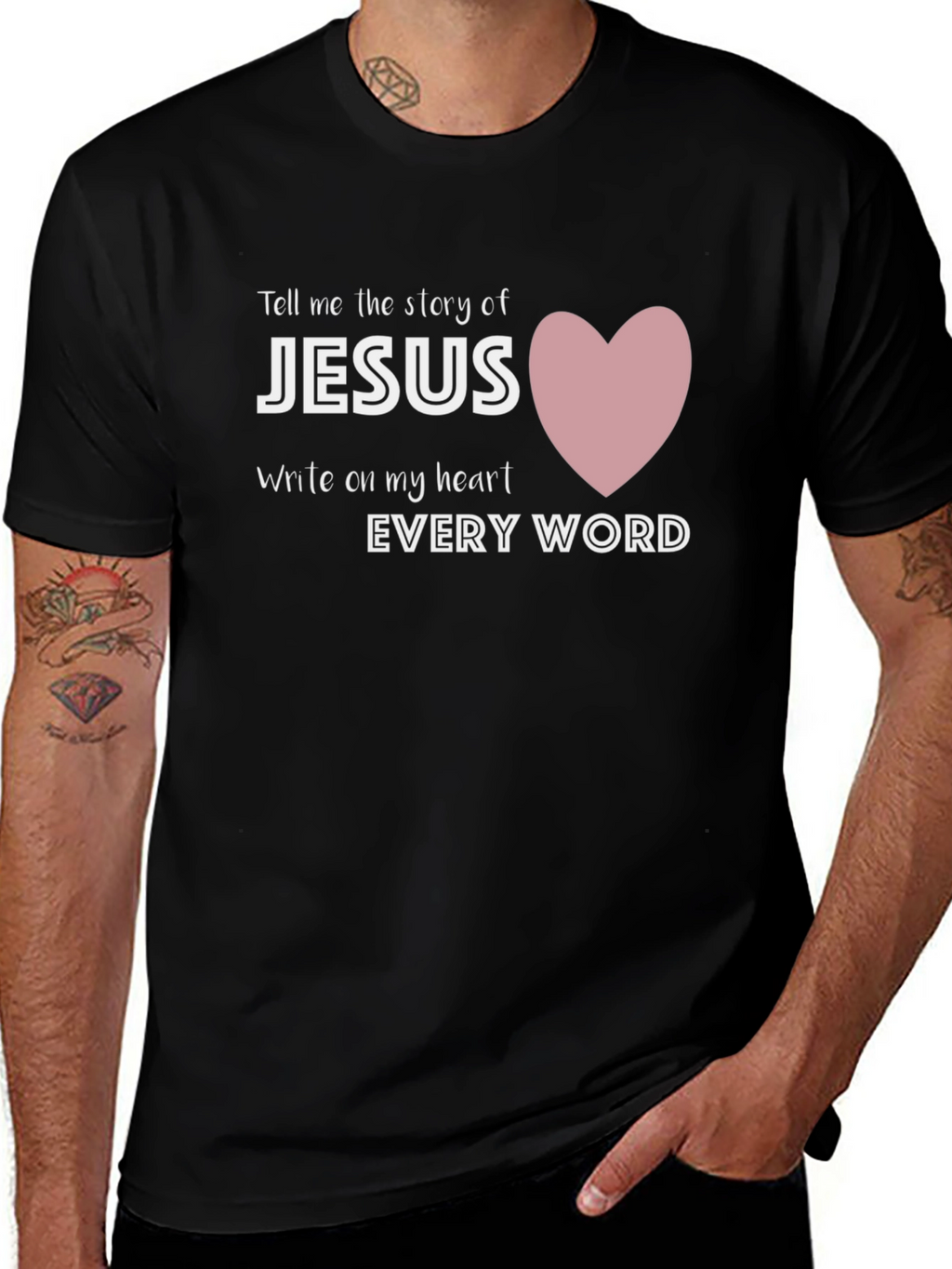 Jesus Heart Graphic Tee - Christian T-Shirt